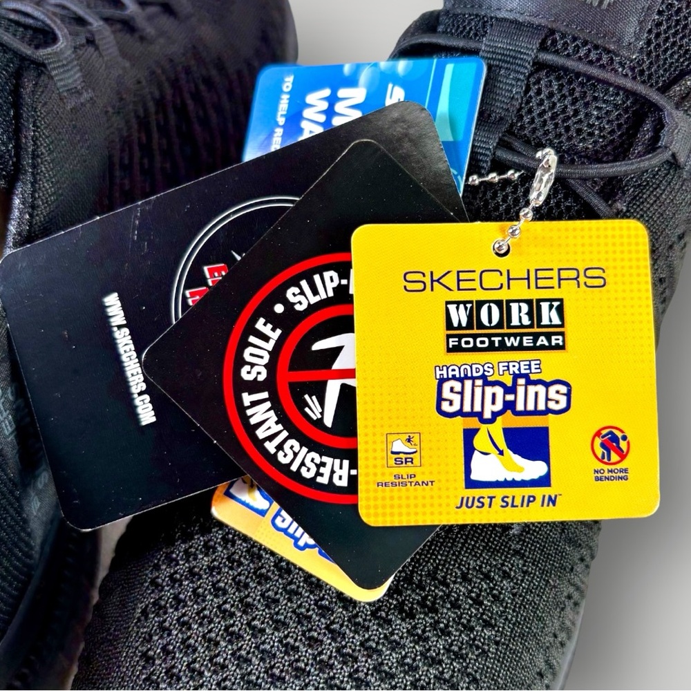 Skechers Slip-Ins Womens Size 9.5 Work Footwear Black Memory Foam - Picture 7 of 11